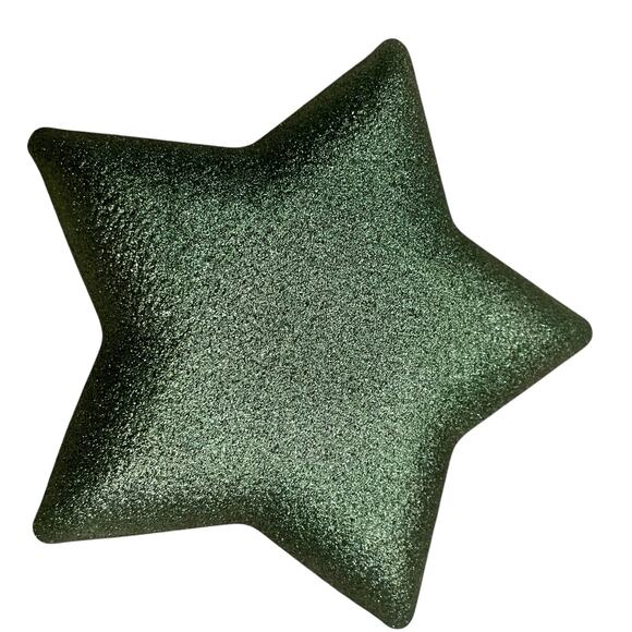 Akcam Green Glitter Star Shaped Glass Christmas Appetizer Plates 7" Set of 4 New - Picture 8 of 13